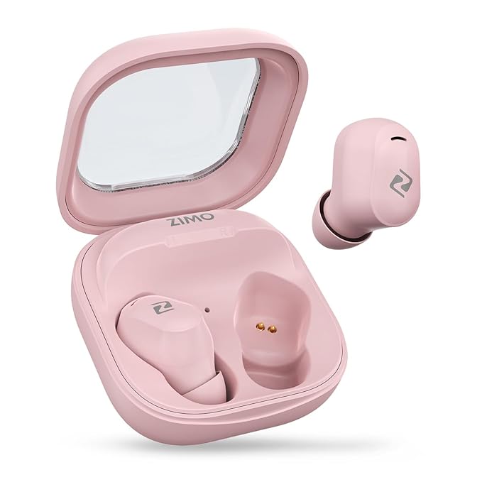 Zimo Sync Mini in-Ear TWS Earbuds with Bluetooth 5.3, 28 Hrs Playtime, 8mm Drivers, Stereo Calls, Touch Control, Type-C Charging Wireless Headphones, Voice Assist & IPX4 Water Resistant (Light Lilac)