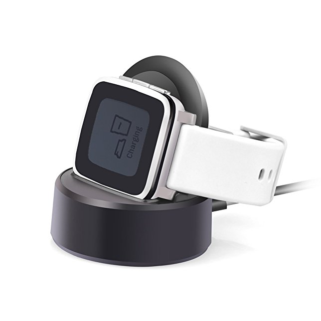 Pebble Time Steel Charge Stand - Rerii Charger Cradle Dock, Charging Station for Pebble Time Steel Smart Watch