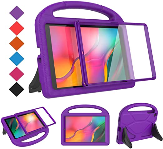 BMOUO Kids Case for Samsung Galaxy Tab A 10.1 (2019) SM-T510/T515 - Built-in Screen Protector, Shockproof Light Weight Handle Friendly Kids Case for Galaxy Tab A 10.1 inch 2019 Release - Purple