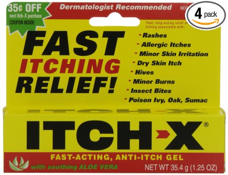 Itch-X Fast-Acting Anti-Itch Gel, 1.25-Ounce Tube (Pack of 4)