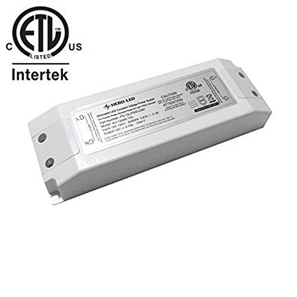 HERO-LED PS-12LPS45-DIM ETL-listed Dimmable LED Constant Voltage Power Supply - Dimmble LED Transformer 12V DC, 3.7A, 45W