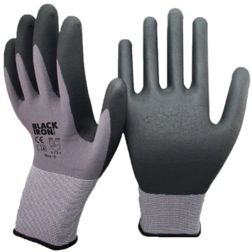 Black Iron Work Gloves Set of 2 Pairs Large
