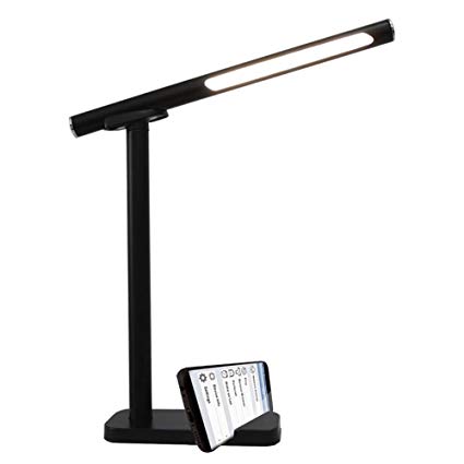 Reading Lamp with USB Charging Port,Eye-Caring Led Desk lamp for Office,3 Lighting Modes,Touch Control,Memory Function,Dimmable,Black,Multipurpose Study Lamp with Magnetic Design and Detachable