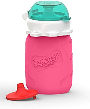 Squeasy Gear Snacker Bottles, Pink, 3.5 Ounce