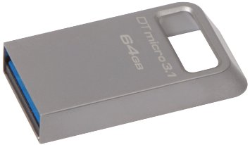 Kingston Technology 64 GB Micro USB 3.1 Gen 1/USB 3.0 Flash Drive DataTraveler - Metallic