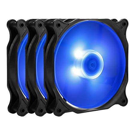 Antec F12 High Performance RGB LED (Blue LED) Case Fan, 4-pin Molex Connector, 3 Packs