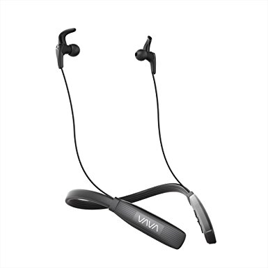 Bluetooth Headphones Neckband, VAVA Wireless Headset Magnetic Earphones In Ear Earbuds with Mic (Soft TPE material, CVC 6.0 Noise Cancelling Microphone, IPX5 Waterproof, 15 Hours Playtime)