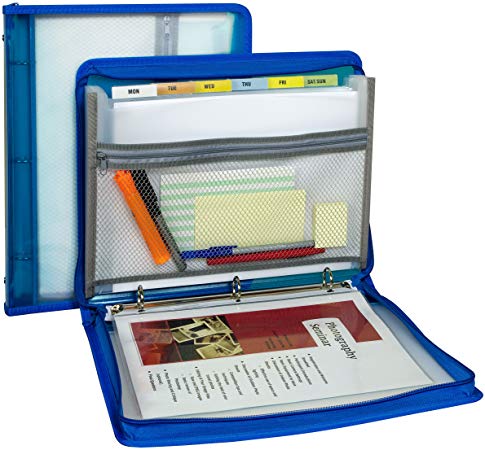 C-Line Zippered Binder with Expanding File, Blue (48115)