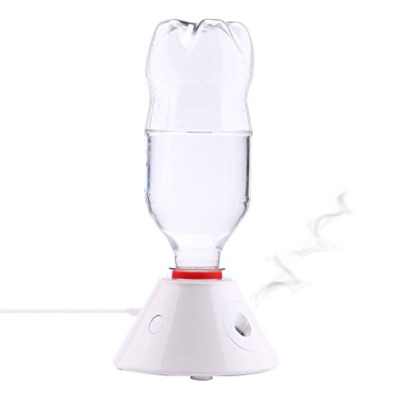 Mini Humidifier / Cool Mist Humidifier/ USB Humidifier Portable Design No Noise Automatic Shut-off Compatible with Coca Cola Bottles for Office and Bedroom (White)