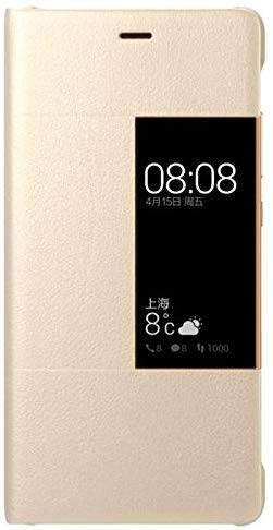 Genuine Huawei Leather Rimless Window View Flip Cover Case for Huawei P9 - Gold