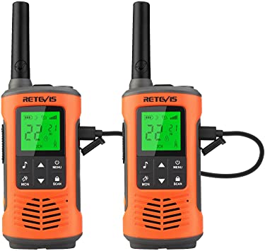 Retevis RT45P Waterproof Walkie Talkies IP67,Rechargeable Two Way Radio for Adults,22CH SOS NOAA,with 1000mAh Battery and USB-C Charger,Long Range 2 Way Radios for Skiing Fishing Boating (2 Pack)