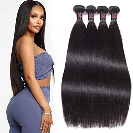 RESACA Straight Bundles 24 22 20 18inches 10A Virgin Unprocessed Human Hair 4 Bundles Double Weft Malaysian Hair Straight Weave 10-30inch