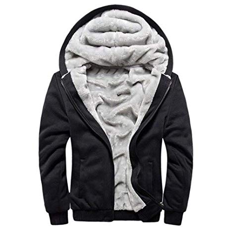 SWISSWELL Fleece Hoodie Men Zip Up Soft Sport Hooded Sweatshirt