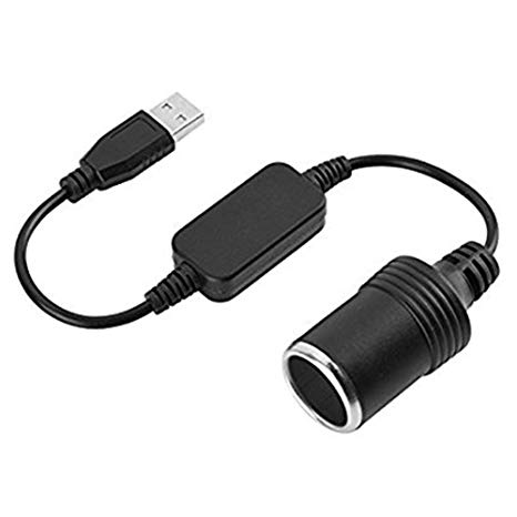MeetUs 5V USB A Male to 12V Car Cigarette Lighter Socket Female Converter For Car Cigarette Lighters Driving Recorder DVR Dash Camera GPS(Below 8W),1.2m/47.24 inches