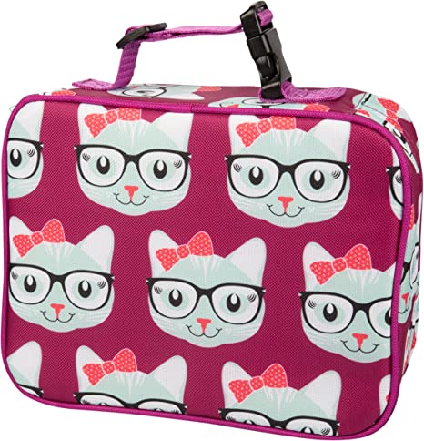Insulated Lunch Box Sleeve - Securely Cover Your Bento Box with This Lunch Bag Tote- Kitty Design (8x3x10 inches)