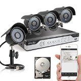 Zmodo 4CH 960H DVR 4x600TVL Day Night Outdoor Indoor CCTV Surveillance Home Video Security Camera System 500GB Hard Drive Scan QR Code Easy Remote Access in Seconds