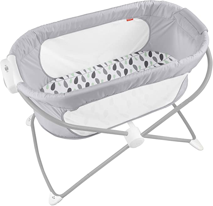 Fisher-Price, Soothing View Bassinet – Climbing Leaves Folding Portable Baby Cradle for Newborns and Infants, Multi