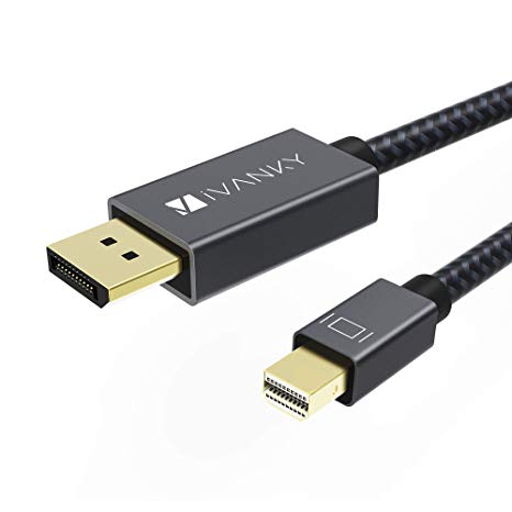 Mini DisplayPort to DisplayPort Cable, 6.6 Feet, iVANKY 4K@60Hz / 2K@144Hz Mini DP to DP Cable, Thunderbolt to DisplayPort Cable Compatible with MacBook Air/Pro, Surface Pro/Dock and More - Space Grey