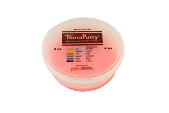 CanDo TheraPutty Plus Antimicrobial, Red: Soft, 4 oz