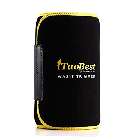 Waist Trimmer Belt iTaoBest Adjustable Weight Loss Wrap Support Workout Belly Fat Burner for Women & Men Black Yellow