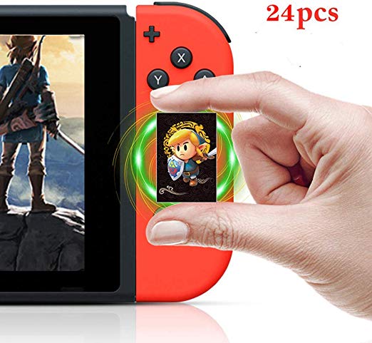 Zelda Series Breath of The Wild/Link's Awakening NFC Tags Game Cards - 24pcs Mini Cards with Crystal Case