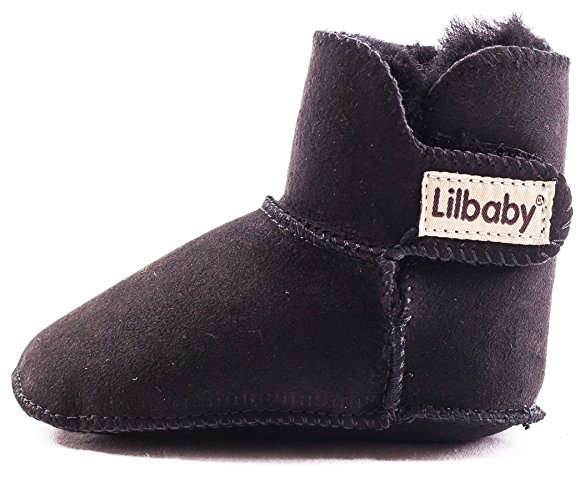 Lilbaby Bergen Merino Sheepskin Baby Bootie (100% PURE Australian Sheepskin, Calf Suede, Velcro Fastener)