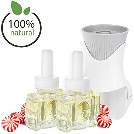 100% Natural Peppermint Starter Kit (2) Scent Fill Refills and (1) Air Wick Plug