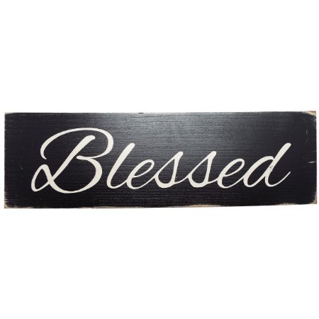 Blessed Wood Sign - Black
