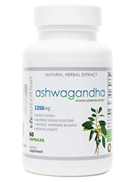 Ashwagandha | 1350 mg Powder Capsules | 1.5% Withania Somnifera Extract | 30 Day Supply