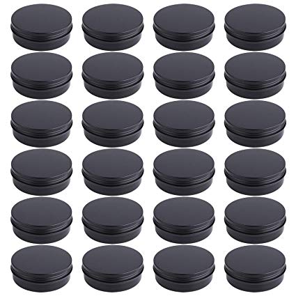 Foraineam 24 Pack 4 oz Screw Lid Round Tins Aluminum Empty Tins Metal Storage Tin Jars Spice Containers Travel Tin Cans
