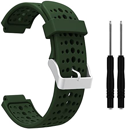 HWHMH 1PC Replacement Silicone Bands with 2PCS Pin Removal Tools for Garmin Forerunner 220/230/235/620/630 (No Tracker, Replacement Bands Only)