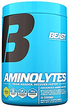 Beast Sports Nutrition – Aminolytes – Amino Acid Powder – Essential Amino Acid Supplement – Accelerate Muscle Recovery – Replenishes Electrolytes – Pineapple Flavor – 30 Servings