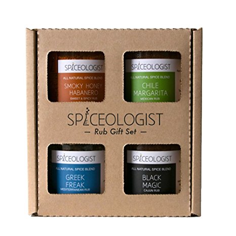 Spiceologist 4-Pack Rub Collection - Smokey Honey Habanero, Chile Margarita, Greek Freak, and Black Magic