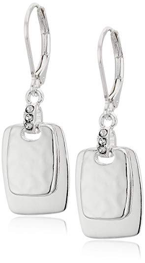 Nine West Silver-Tone Crystal Drop Earrings