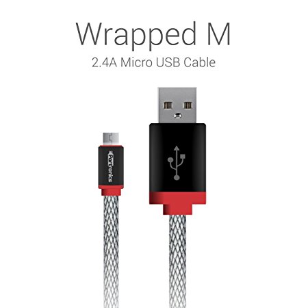 Portronics POR-632 Wrapped M 2.4A Micro USB Cable solution for Charging and Sync data to Android Smartphones