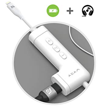 iLinio A35L Lightning / AUX adapter, Listen to Music, Charge iPhone At Same Time, Apple MFi Certified Connector Splits to 3.55mm Headphone Jack, Sound Processor Volume Playback, Call Control Built In