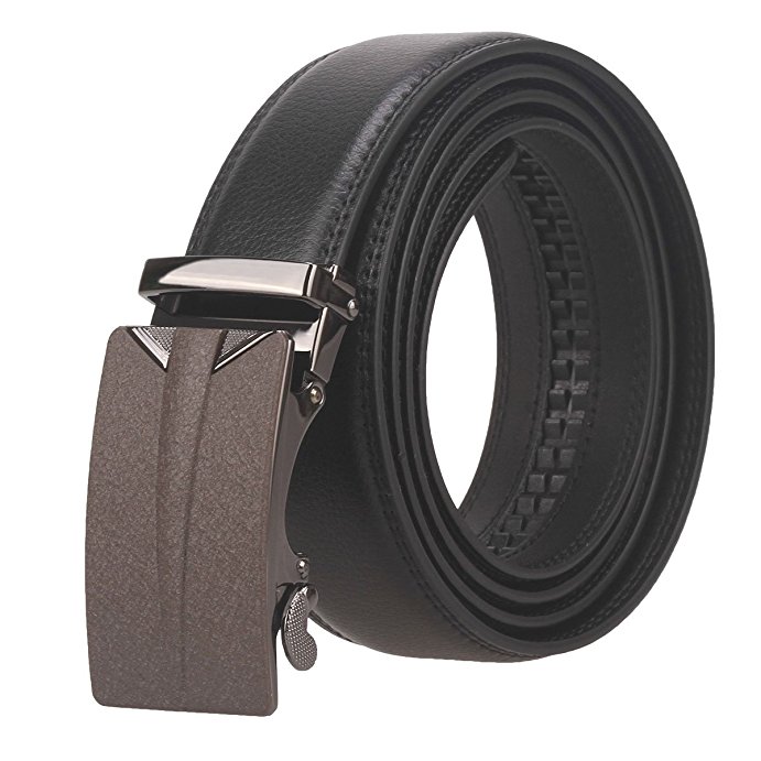 Men's Automatic Buckle Leather Genuine Leather Belts-Black/Brown(HD01~09)