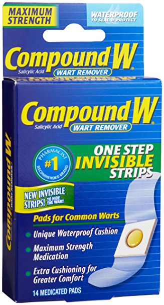 Compound W Wart Remover, One Step Invisible Strips, 14 ct
