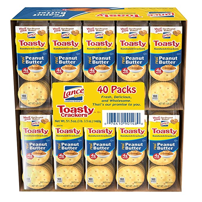 Lance Fresh Toasty Crackers with rich peanut butter sandwich crackers (40 packs)