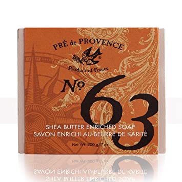 No. 63 Men's 200 Gram Cube Soap, Aromatic, Warm, & Spicy Masculine Fragrance, Quad-Milled For Long Lasting Soap & Enriched With Shea Butter