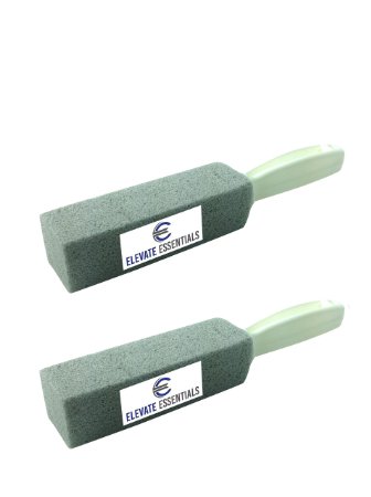Elevate Essentials Pumice Stone Scouring Stick Toilet Bowl Ring Remover with Handle (2 Pack)