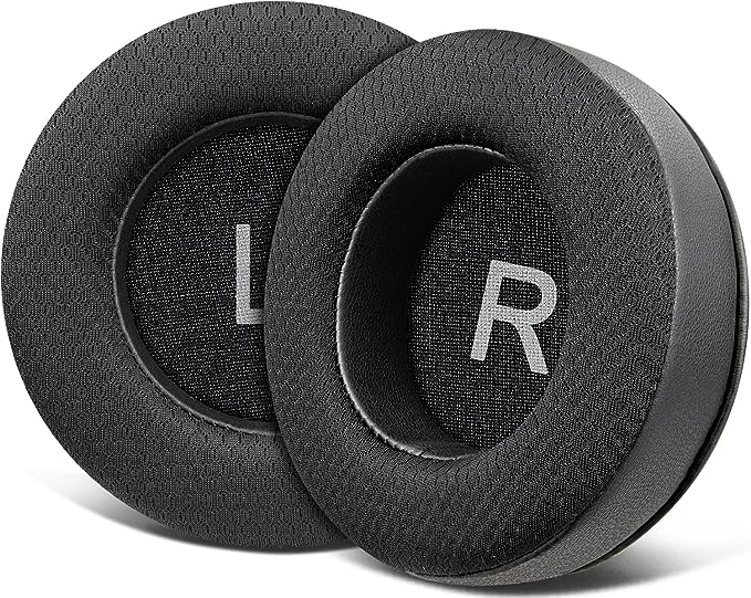SOULWIT Mesh Fabric Earpads Replacement for AKG Pro Audio K52 K72 K92 M220 K240 K241 K242 K271 K272 K340 K550 K551 K553 S MKII MK2, Ear Pads Cushions with Noise Isolation Foam, Added Thickness