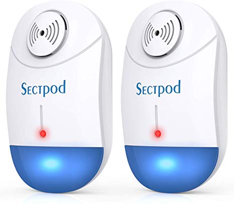 Sectpod Pest Reject Plug-in,Ultrasonic Pest Repellent for Mosquitoes Spiders Roaches Mice Ants