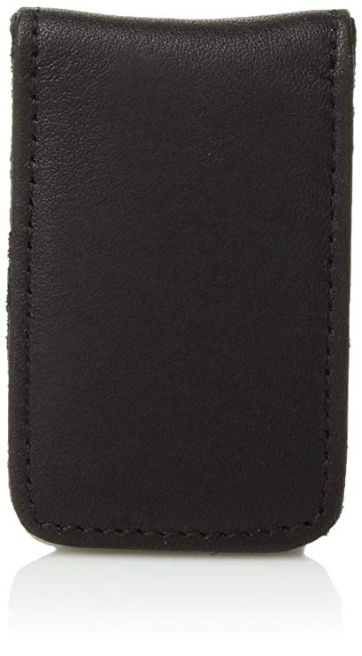 Royce Leather Magnetic Money Clip in Leather with Suede Lining, Black