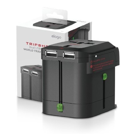 elago Tripshell WORLD TRAVEL ADAPTER - Built-in Dual USB Charger