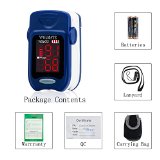 Volmate VOL60A Pulse Oximeter Finger Pulse Blood Oxygen SpO2 Monitor w carring case landyard and Battery FDA CE Approved