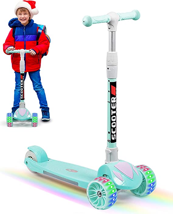 SISIGAD Scooters for Kids Ages 3-12, Toddler & Kids Scooter, 3 Wheel Scooters with Adjustable Height Handlebars, Foot Activated Brake, Mini Kick Scooter for Kids,Christmas Birthday Gifts