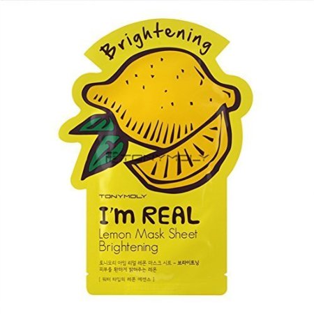 Tonymoly I'm Real Skin Care Facial Mask Sheet Package (Lemon - Brightening 10 Sheets)