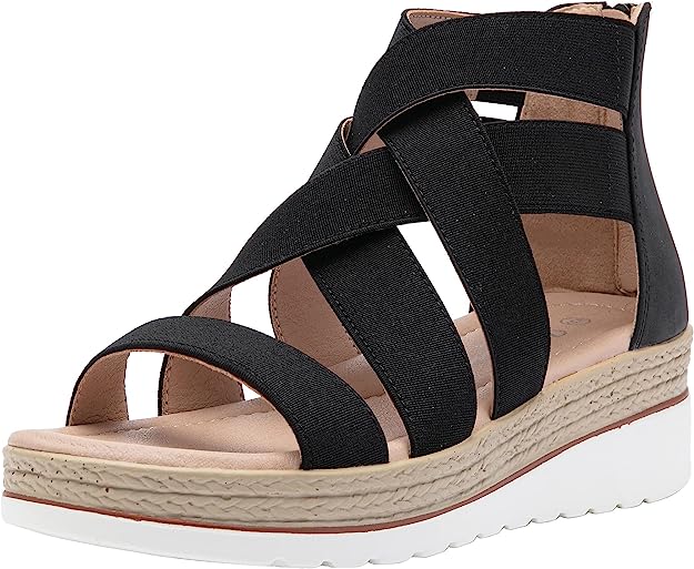 Jeossy Women's 866 Platform Sandals,Wedge Sandals,Strappy Sandals,Summer Sandal for Women with Zipper