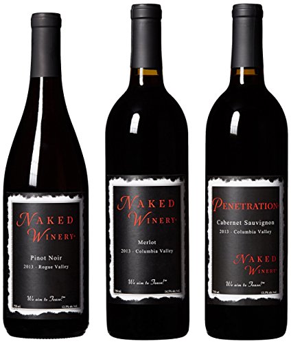 Oregon & Washington "Red Hot Trio" Wines Bundle Mixed Pack, 3 x 750 mL, by Naked Winery